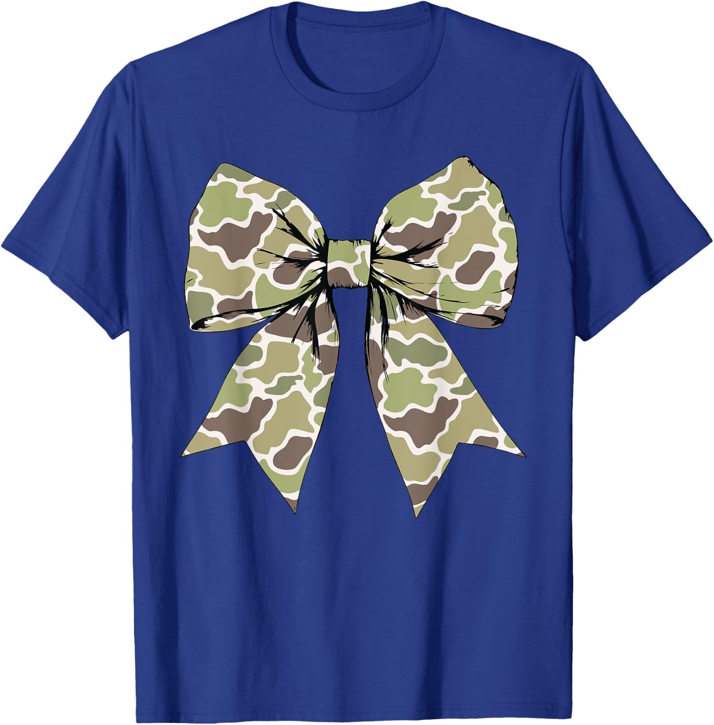 Camo Coquette Bow Women Girls Kids T-Shirt - T-Shirt | Royal