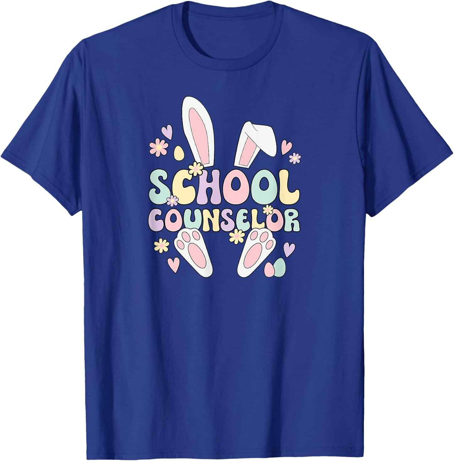 School Counselor Easter Bunny School Counseling Easter Day T-Shirt - T-Shirt | Royal
