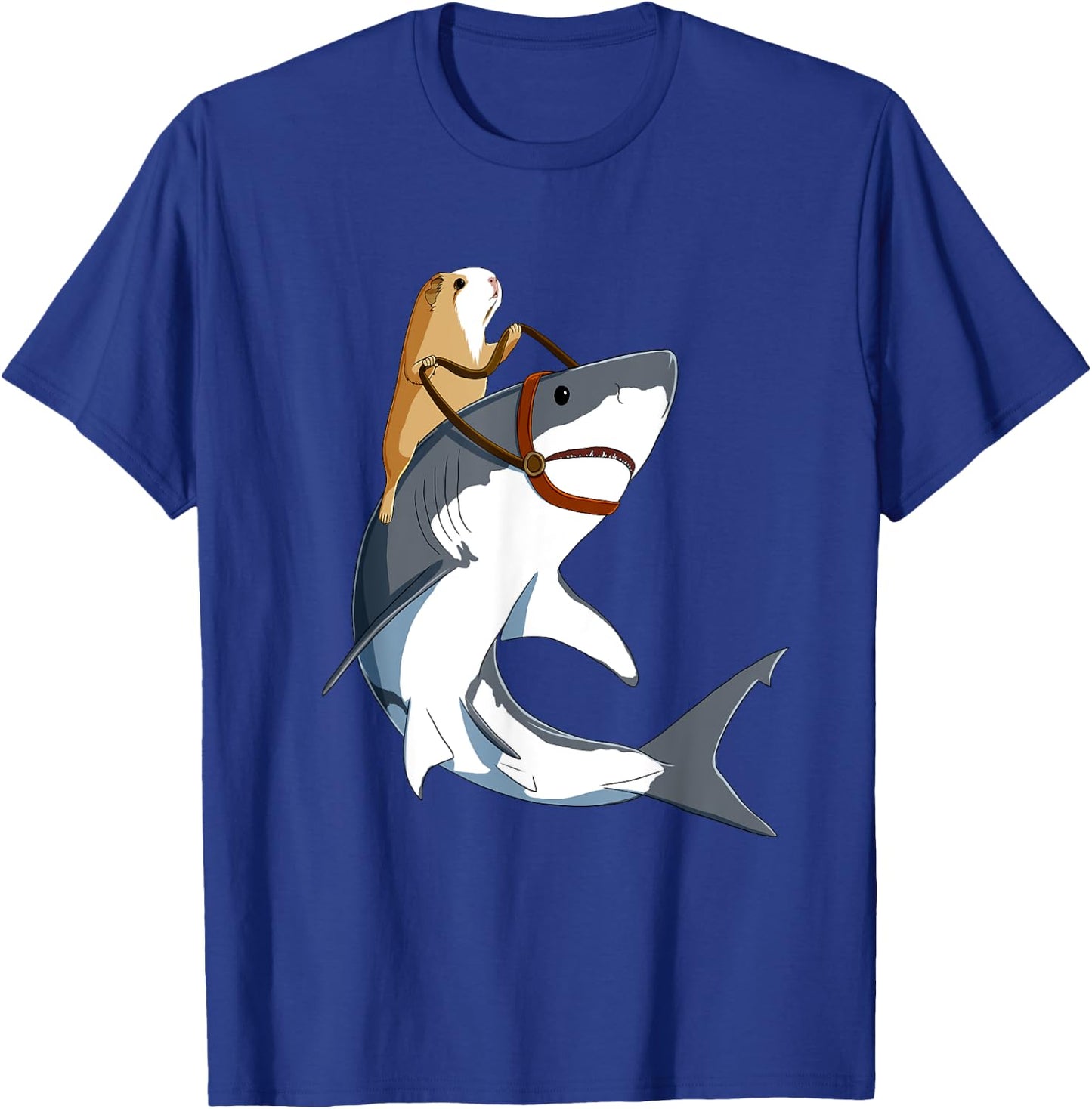 Funny Guinea Pig Riding a Shark T-Shirt - T-Shirt | Royal