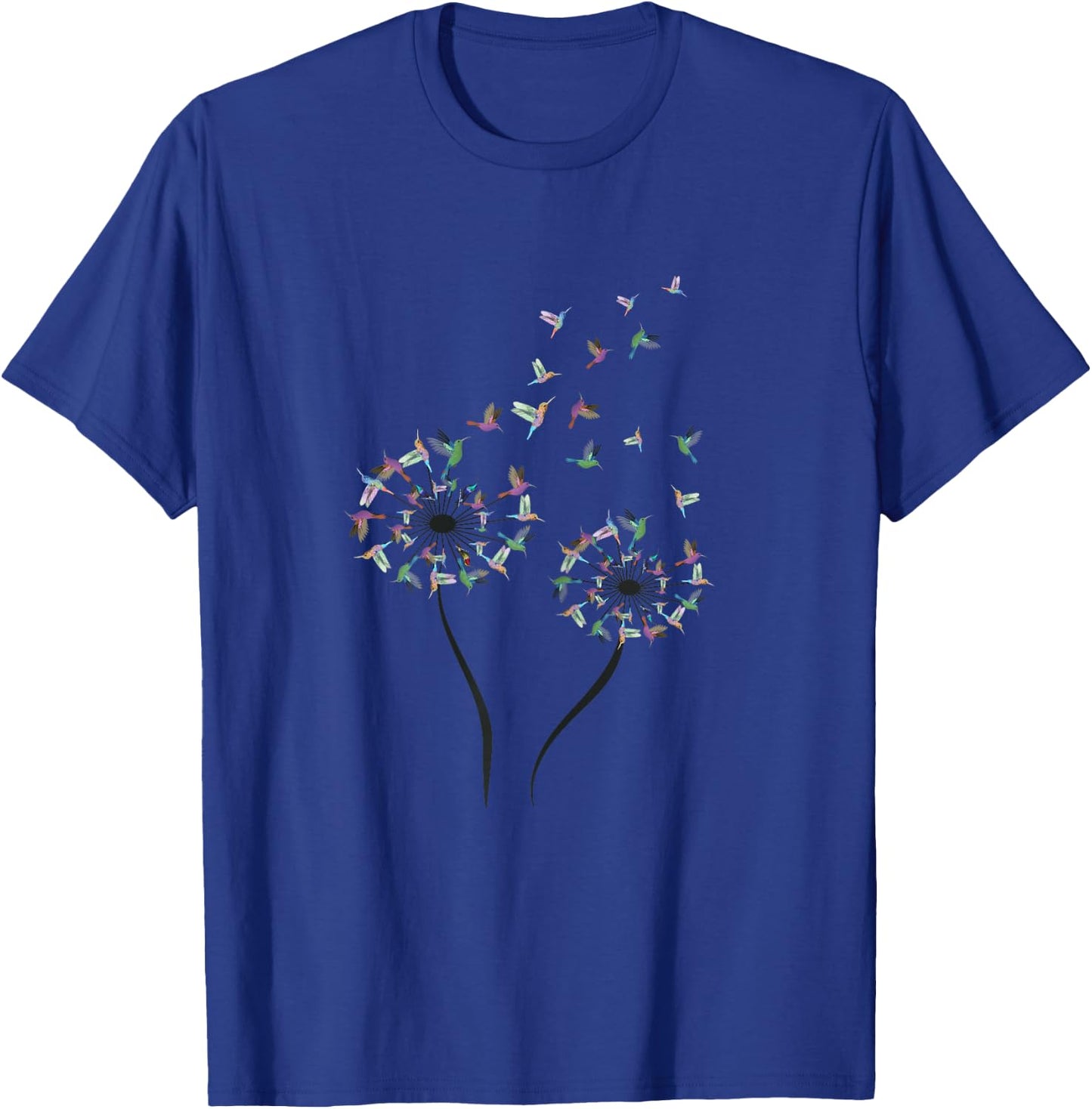 Dandelion Flower Hummingbird Shirt Hummingbird Lover Gifts T-Shirt - T-Shirt | Royal