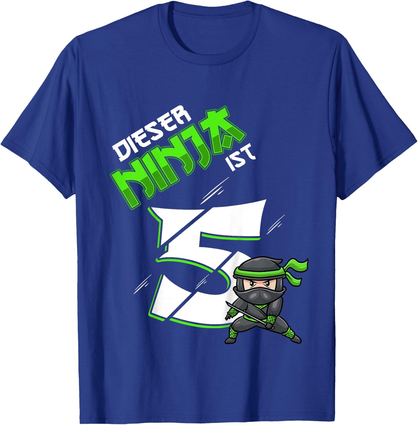 Children's 5th Birthday Boy 5 Years Old Ninja , black T-Shirt - T-Shirt | Royal