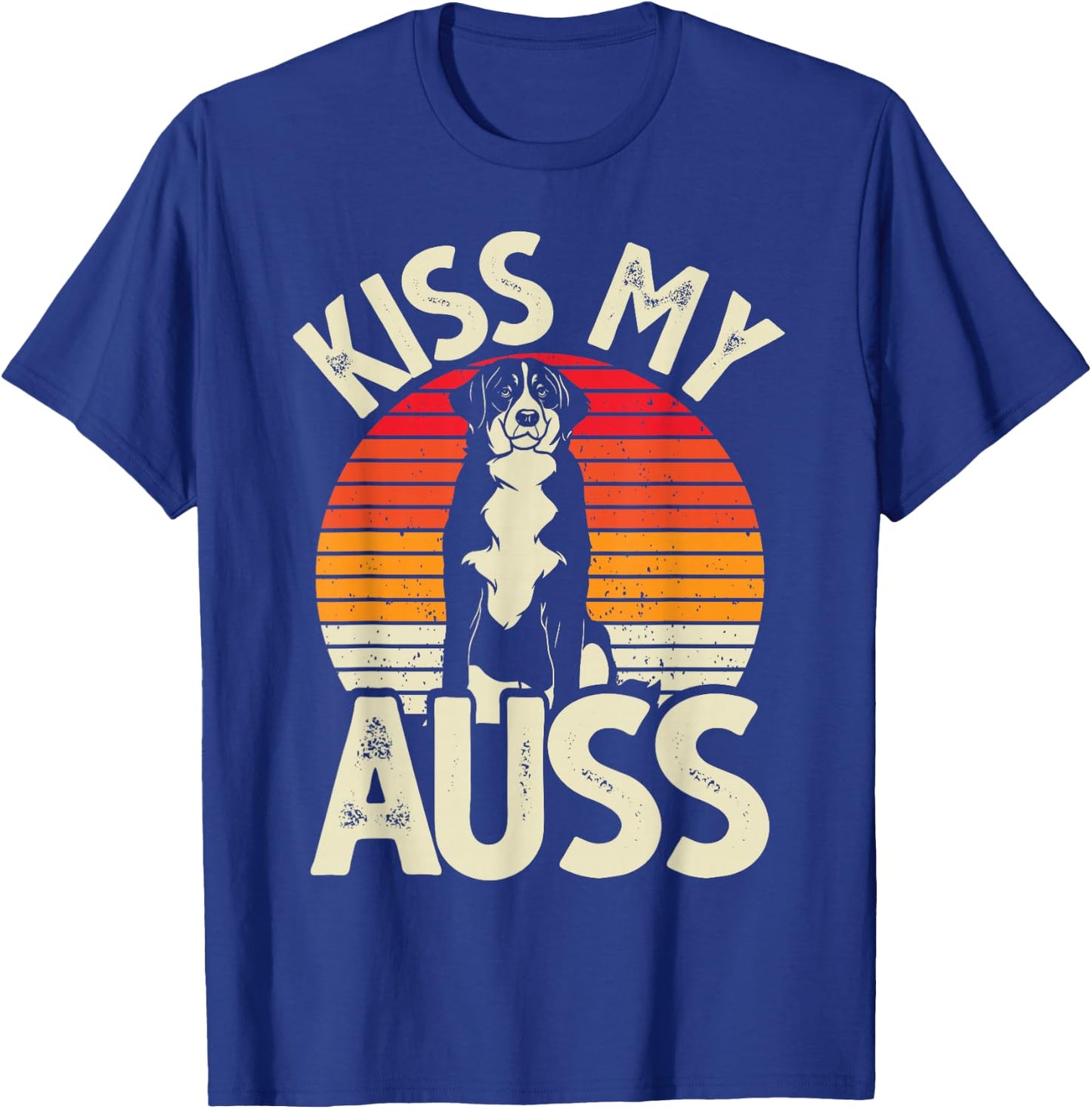 Kiss My Auss Australian Shepherd Aussie T-Shirt - T-Shirt | Royal