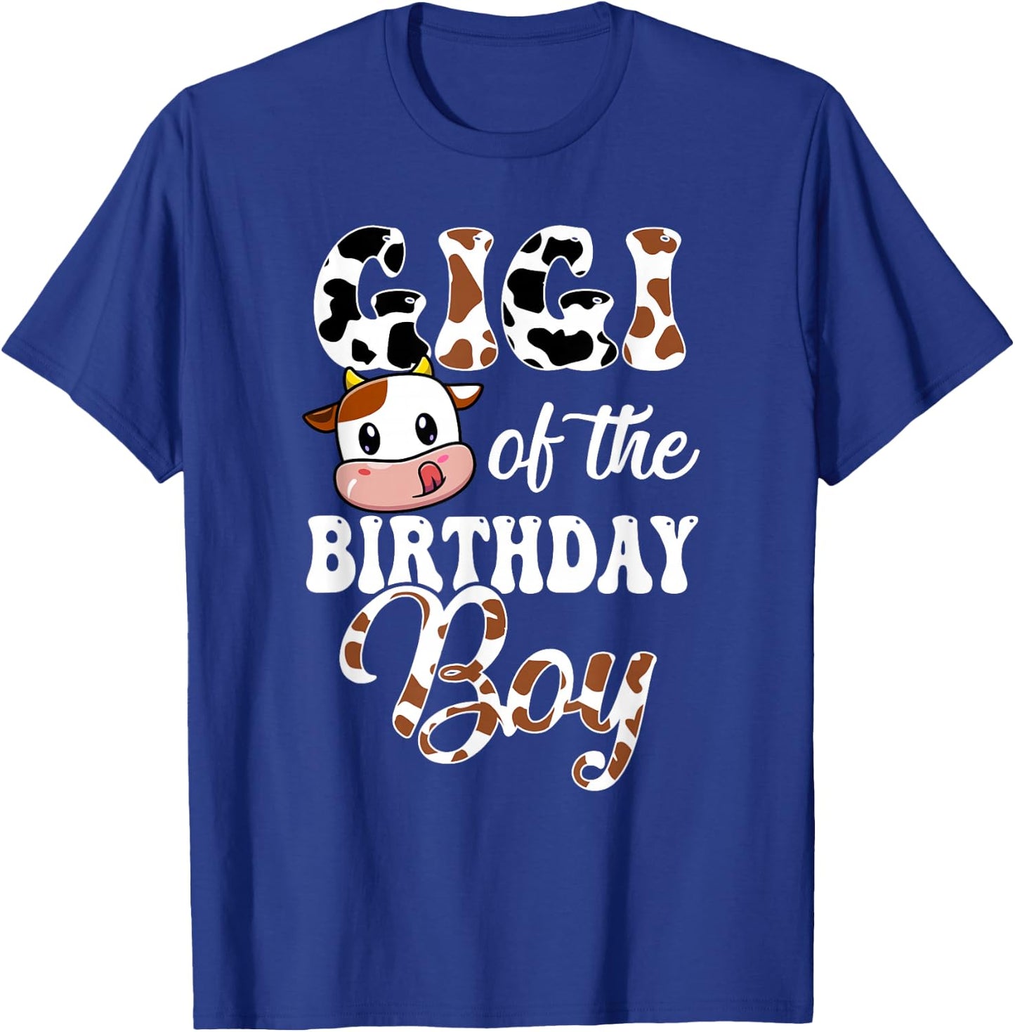 Gigi Of The Birthday Boy Cow Farm 1St Birthday Boy T-Shirt - T-Shirt | Royal