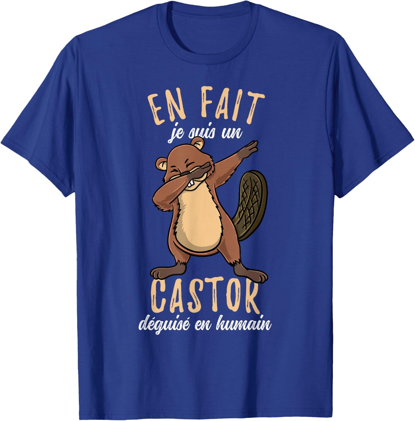 En Fait Je Suis Un Castor , Black T-Shirt - T-Shirt | Royal