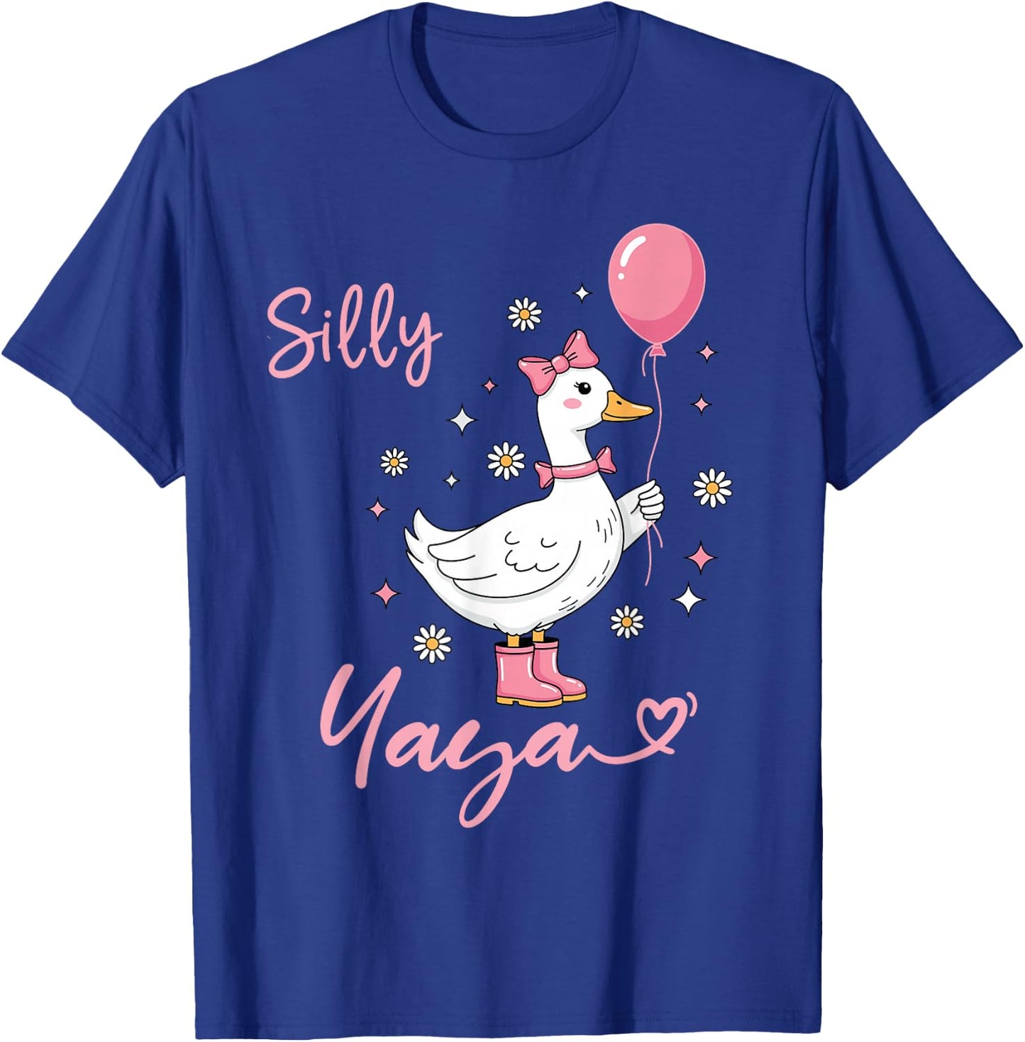 Silly Yaya Cute Goose Grandmother Family Matching Birthday T-Shirt - T-Shirt | Royal