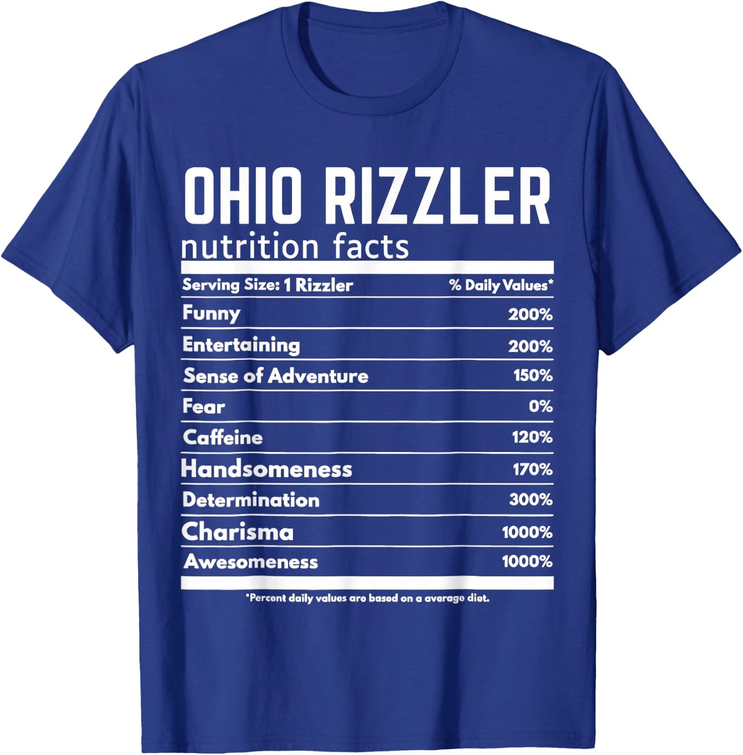 Ohio RIzzler Nutrition Facts Meme Rizz Internet Memes Gen Z T-Shirt - T-Shirt | Royal