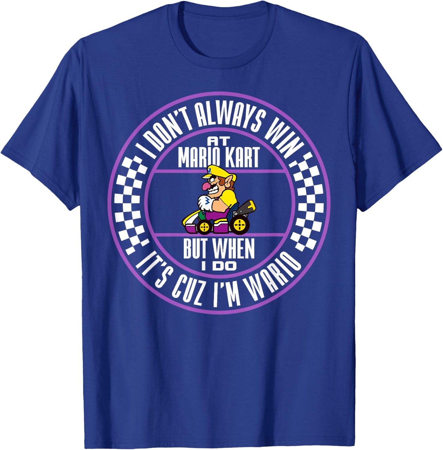 Nintendo Mario Kart Wario When I Win Circle Text T-Shirt - T-Shirt | Royal