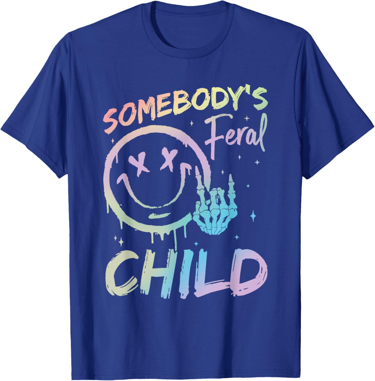 Tie Dye Somebody's Feral Child Toddler Girl and Boy T-Shirt - T-Shirt | Royal