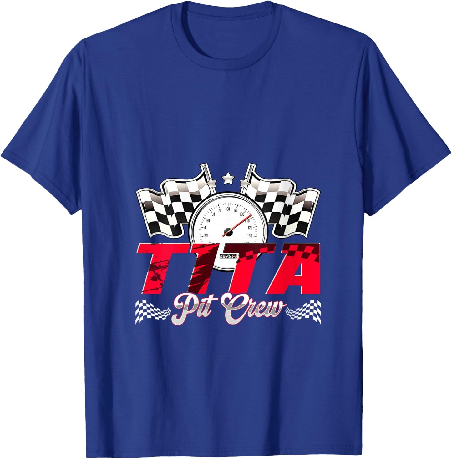 Race Car Birthday Party Racing Family Tita Pit Crew V-Neck T-Shirt - T-Shirt | Royal
