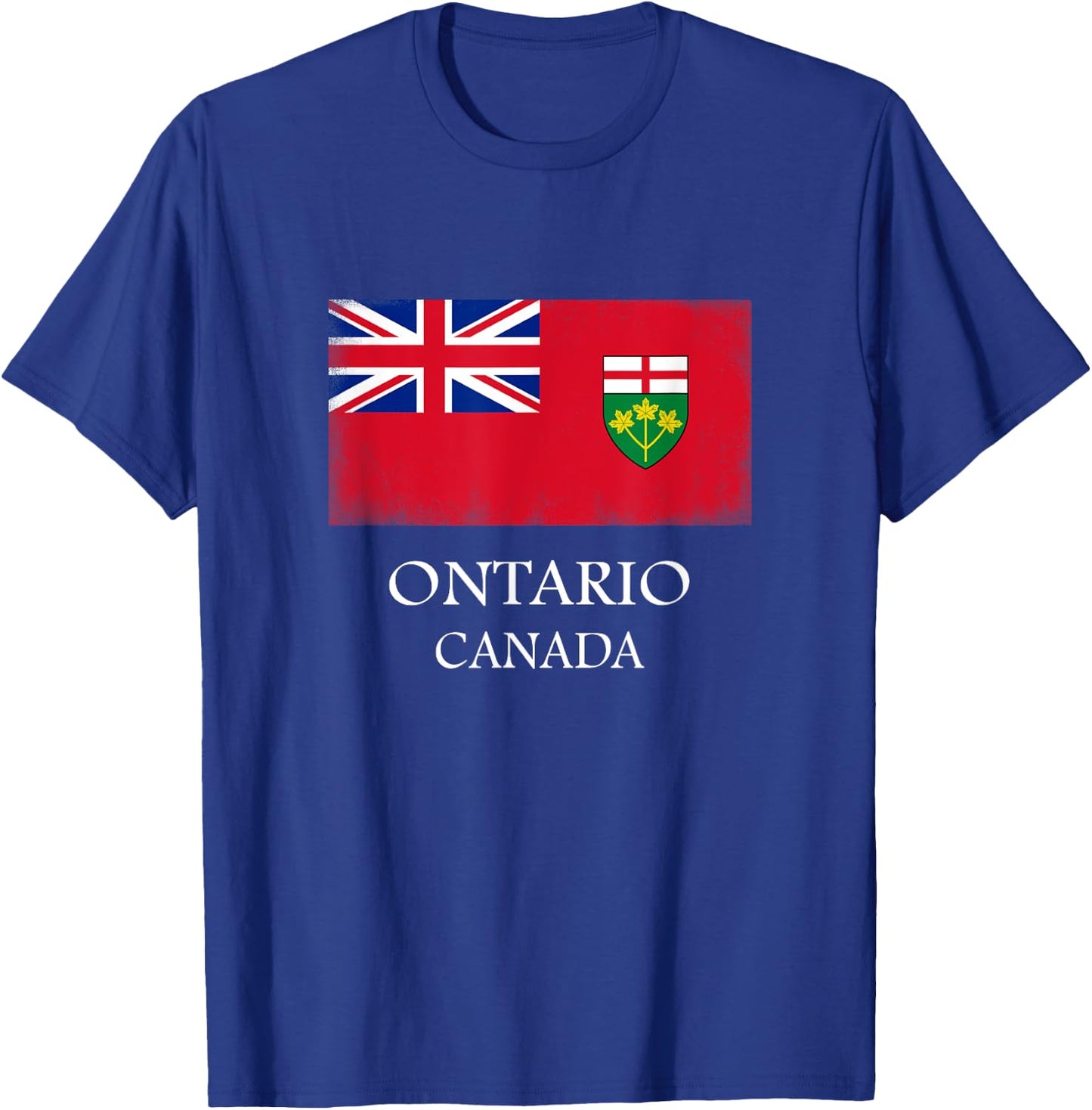 Ontario Canada Flag Province Vintage Canadian Day T-Shirt - T-Shirt | Royal