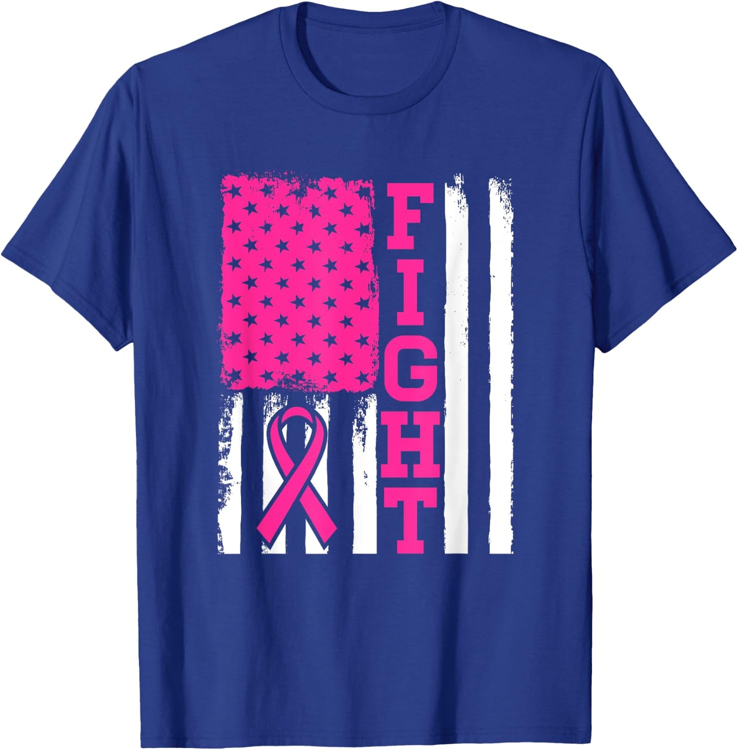 Fight Flag - Breast Cancer Awareness Shirt Gift T-Shirt - T-Shirt | Royal