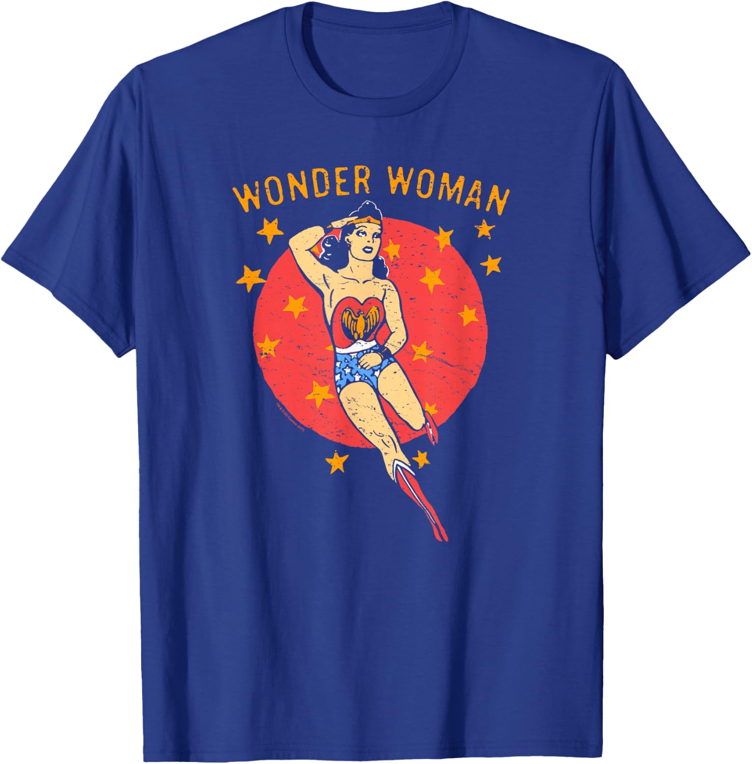 Wonder Woman Retro Wonder Circle T-Shirt - T-Shirt | Royal