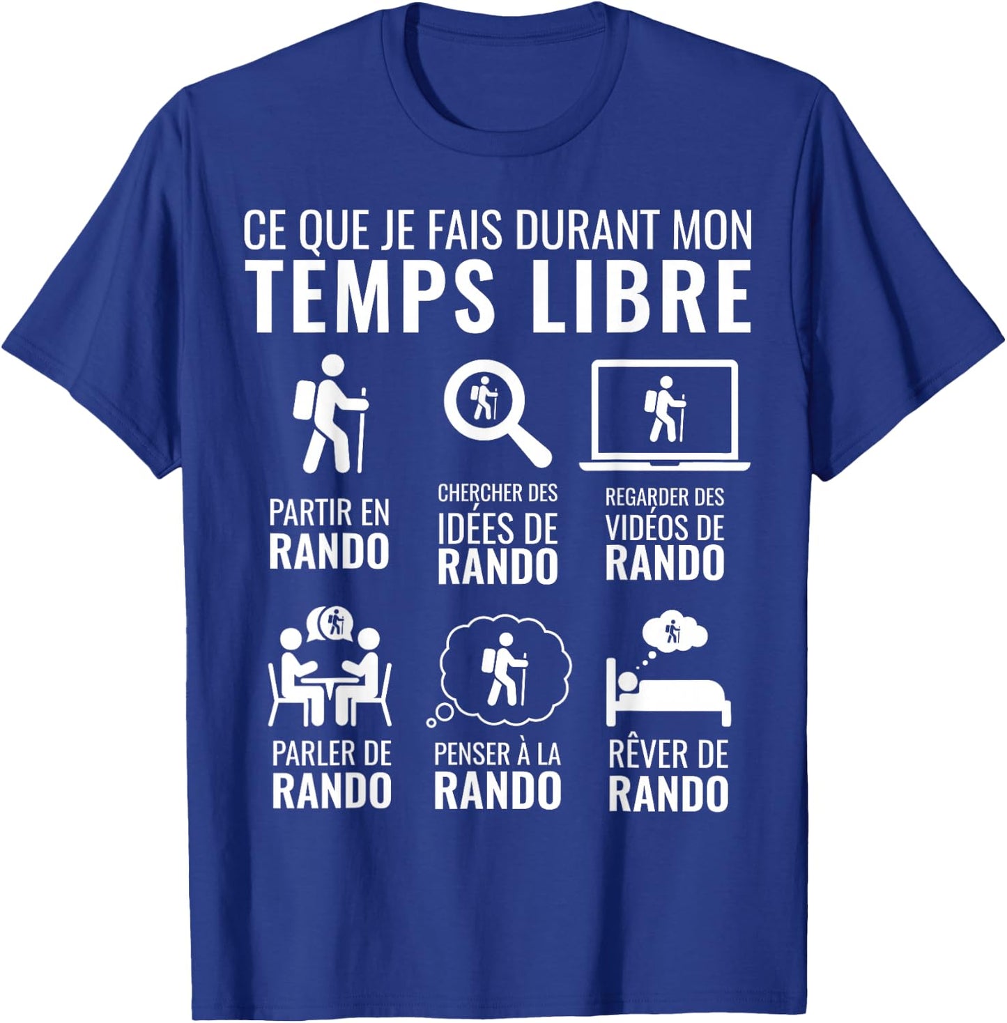 Funny Christmas Gift Mountain Hiking Free Time Hiking , Black, S T-Shirt - T-Shirt | Royal