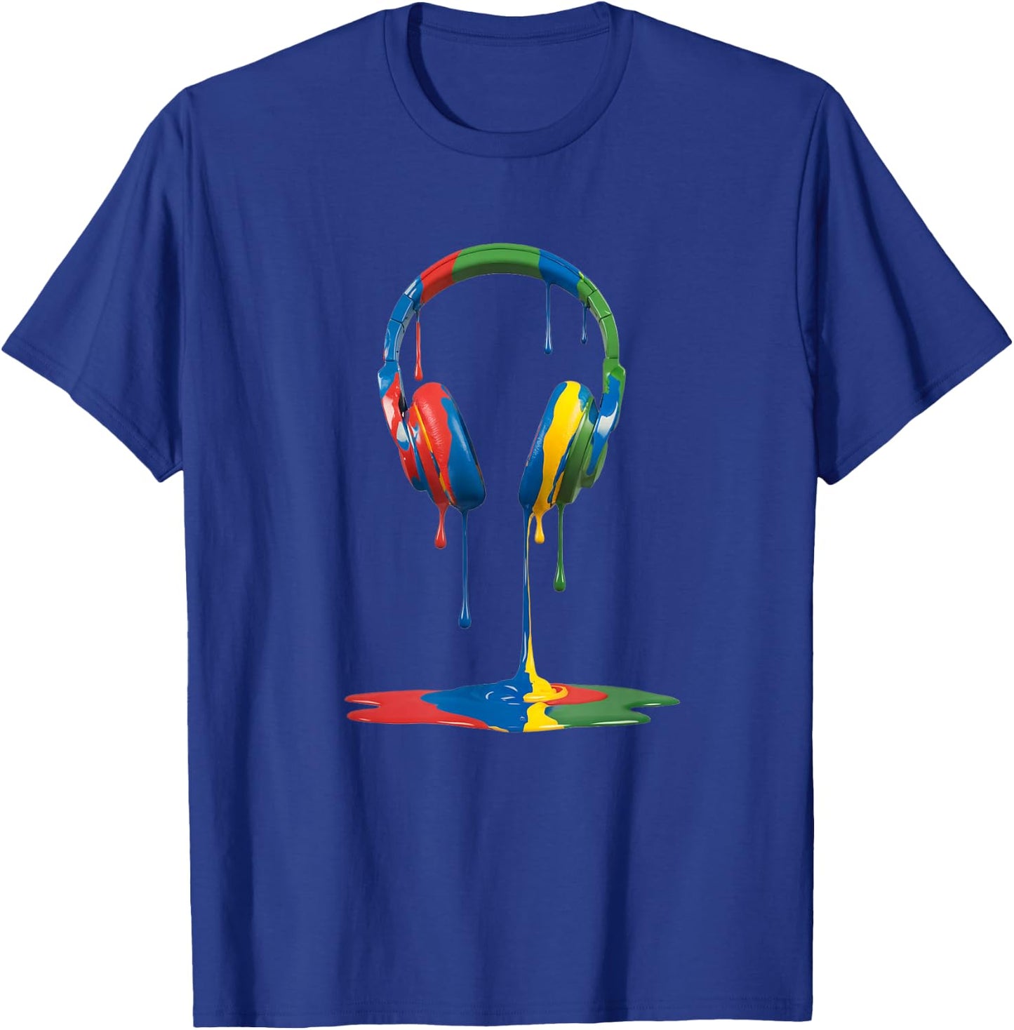 Helmet Gamer Paint Drip Music Lover T-Shirt - T-Shirt | Royal