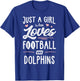 Just A Girl Who Loves Football And Dolphins Gift Women T-Shirt - T-Shirt | Royal