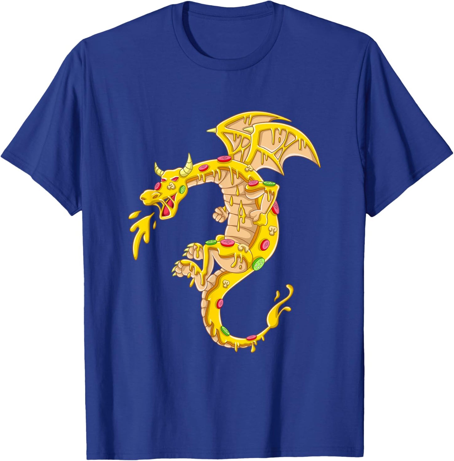 Pizza Dragon Pizza Dragon Delicious Italian Food Cheese T-Shirt - T-Shirt | Royal