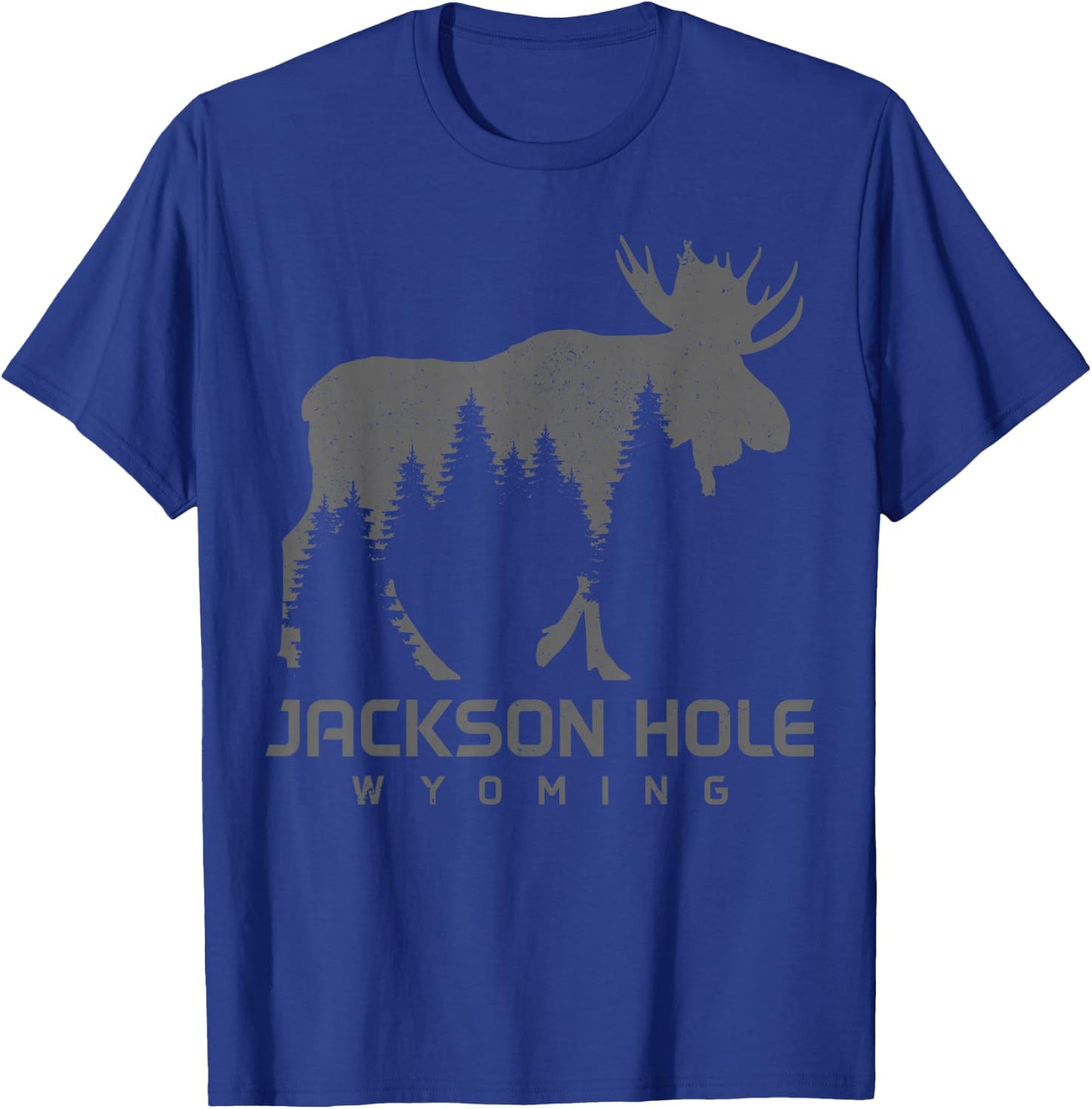 Jackson Hole Wyoming Vintage Moose Souvenir Pride T-Shirt - T-Shirt | Royal