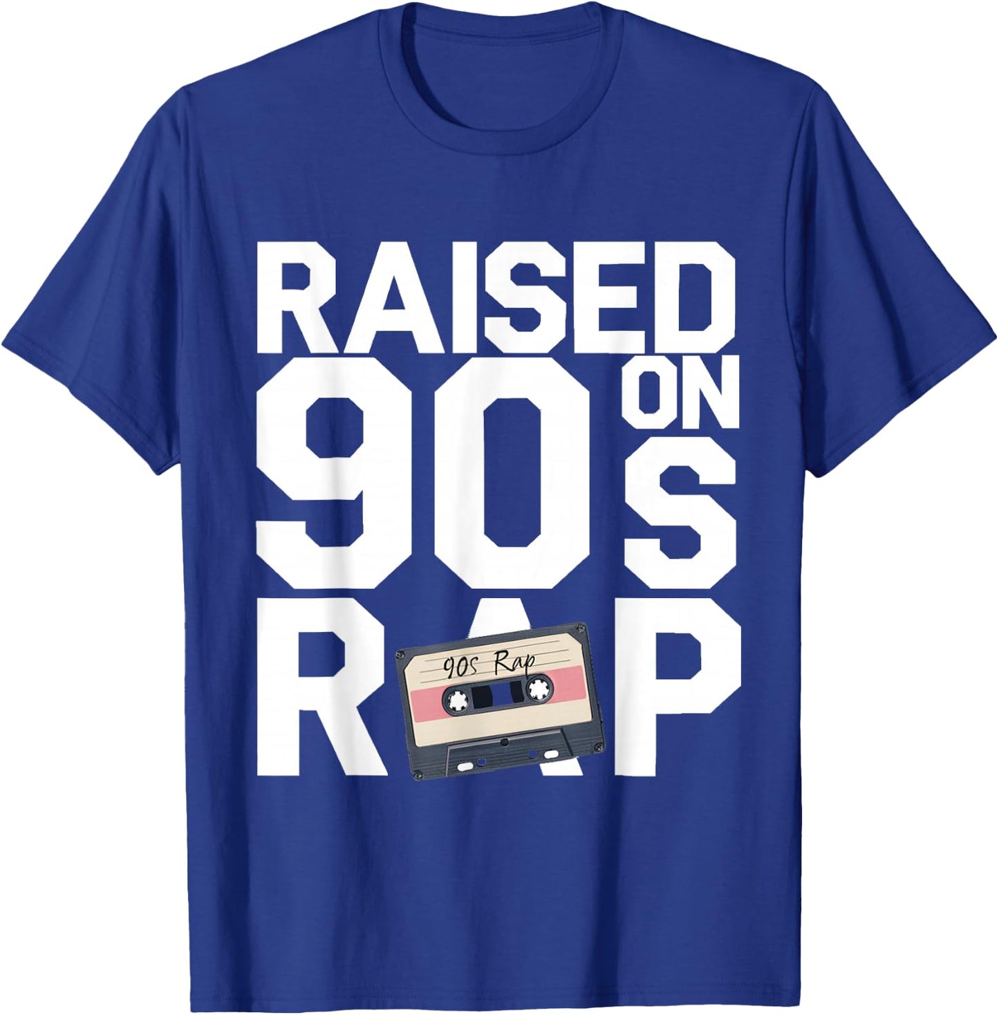 RAISED ON 90S RAP - Old School Hip Hop Music Fan T-Shirt - T-Shirt | Royal