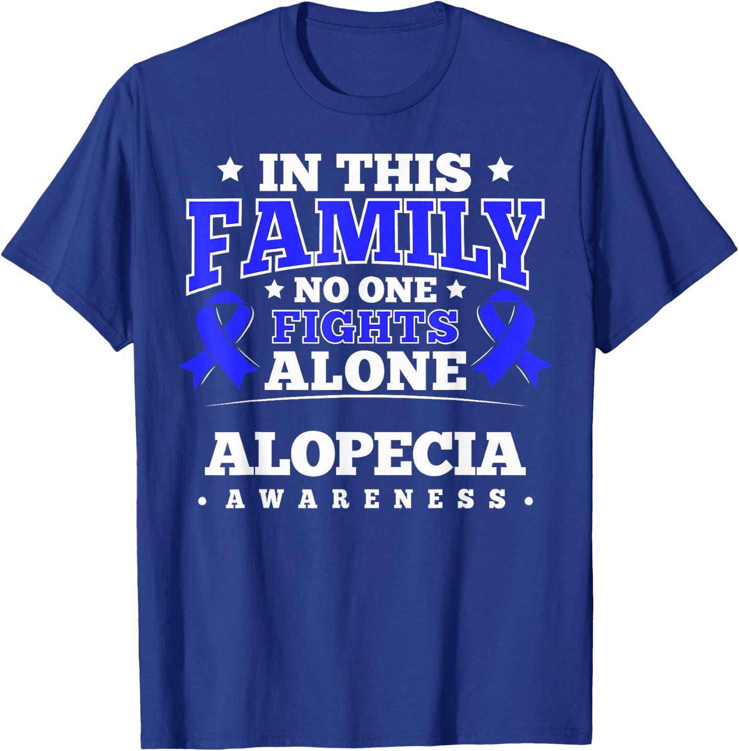Hair Loss Awareness Ribbon Alopecia Areata Survivor T-Shirt - T-Shirt | Royal