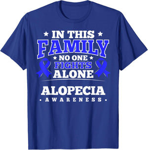 Hair Loss Awareness Ribbon Alopecia Areata Survivor T-Shirt - T-Shirt | Royal
