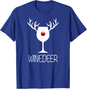 Winedeer Reindeer | Funny X-mas Wine Bottle T-Shirt - T-Shirt | Royal