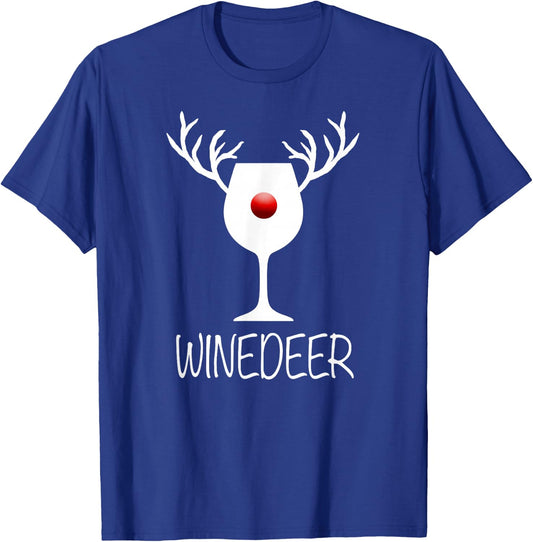 Winedeer Reindeer | Funny X-mas Wine Bottle T-Shirt - T-Shirt | Royal
