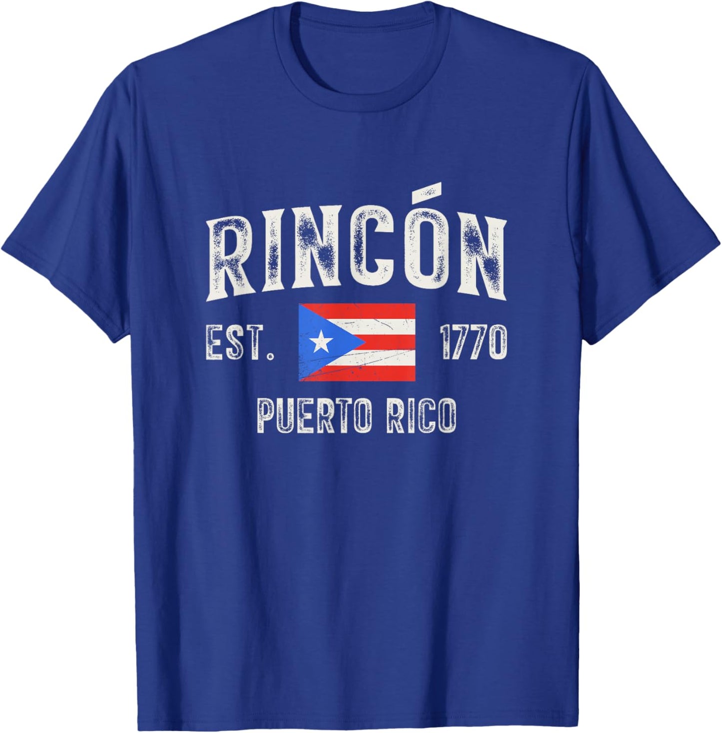 Rincón Puerto Rico 1770, Puerto Rico Flag T-Shirt - T-Shirt | Royal
