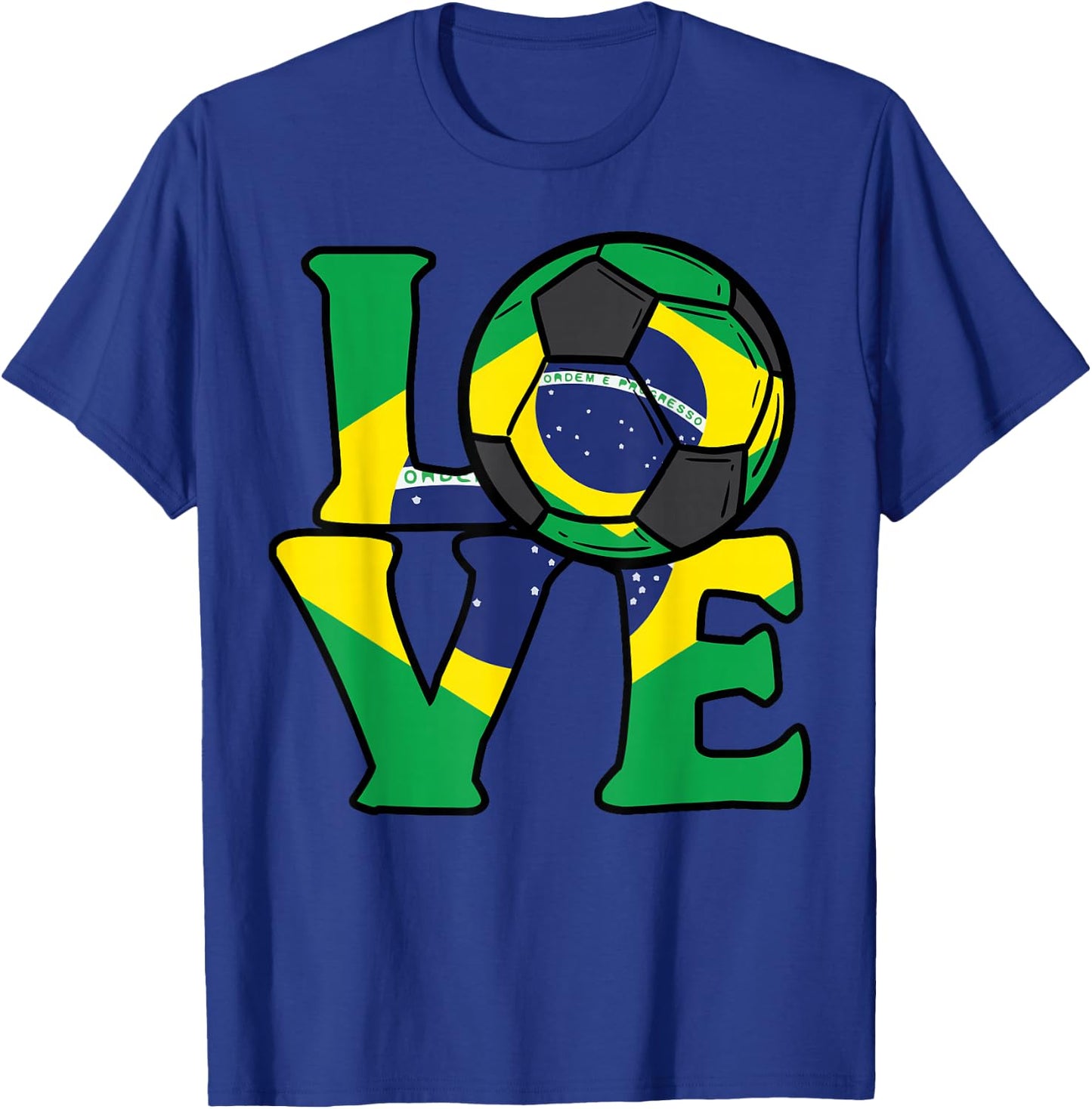 Brazil Flag Love Brazilian Soccer Men Women Kids Boys Girls T-Shirt - T-Shirt | Royal