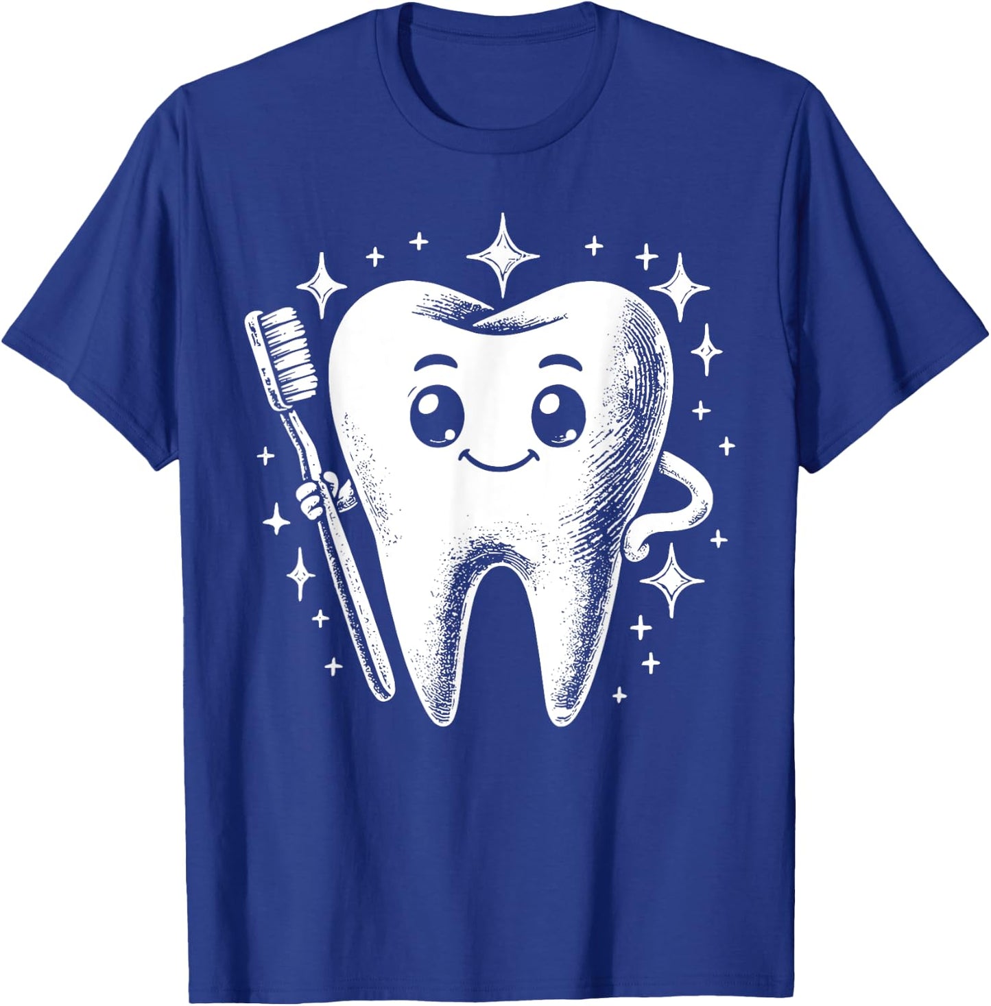 Retro Teeth Toothbrush Dental Hygienist Dentist Orthodontics T-Shirt - T-Shirt | Royal