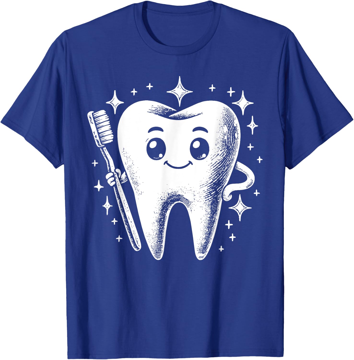 Retro Teeth Toothbrush Dental Hygienist Dentist Orthodontics T-Shirt - T-Shirt | Royal