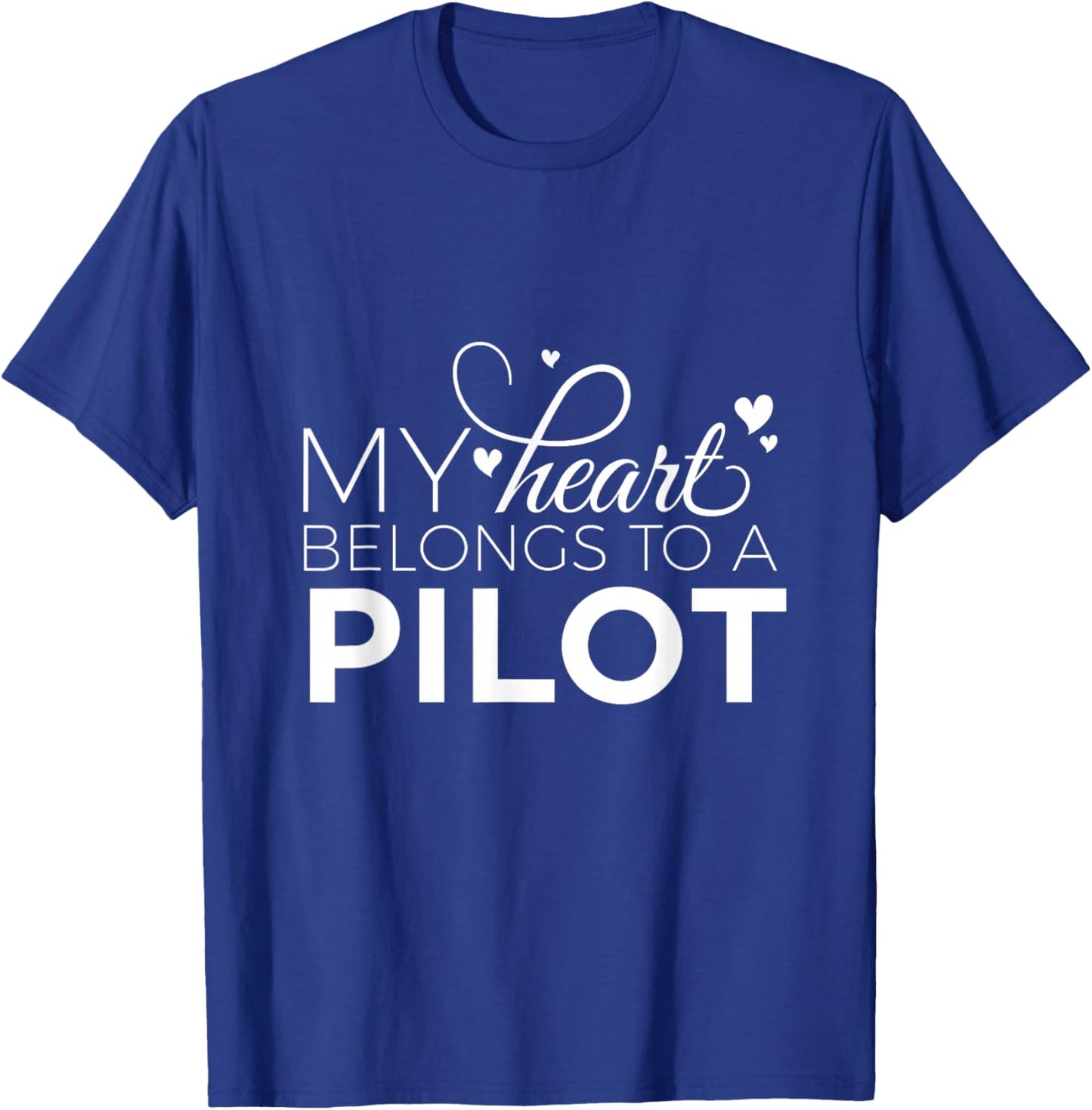 Pilot Wife Shirt- My Heart Belongs to a Pilot, Pilot Gift 3XL Navy T-Shirt - T-Shirt | Royal