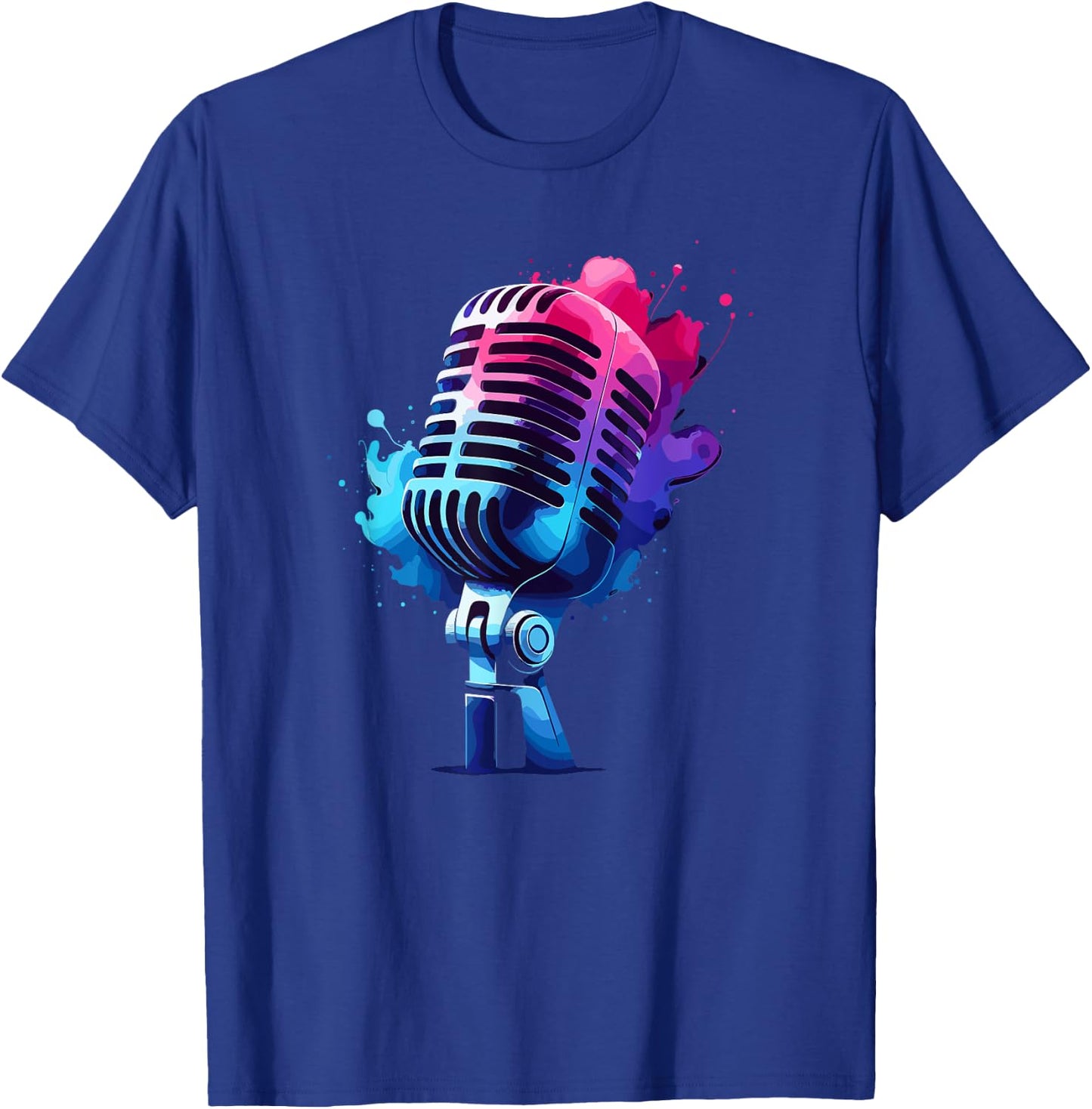 Microphone Mic Singer Podcast Animator T-Shirt - T-Shirt | Royal