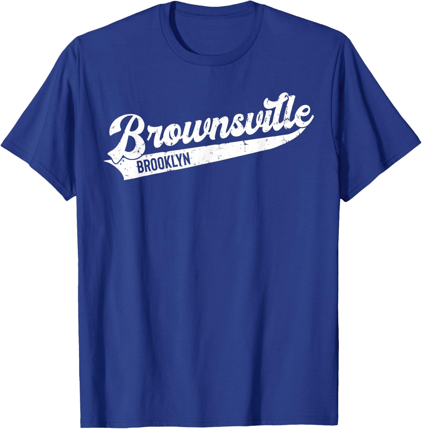 Brownsville Brooklyn Typographic Distressed Design. T-Shirt - T-Shirt | Royal