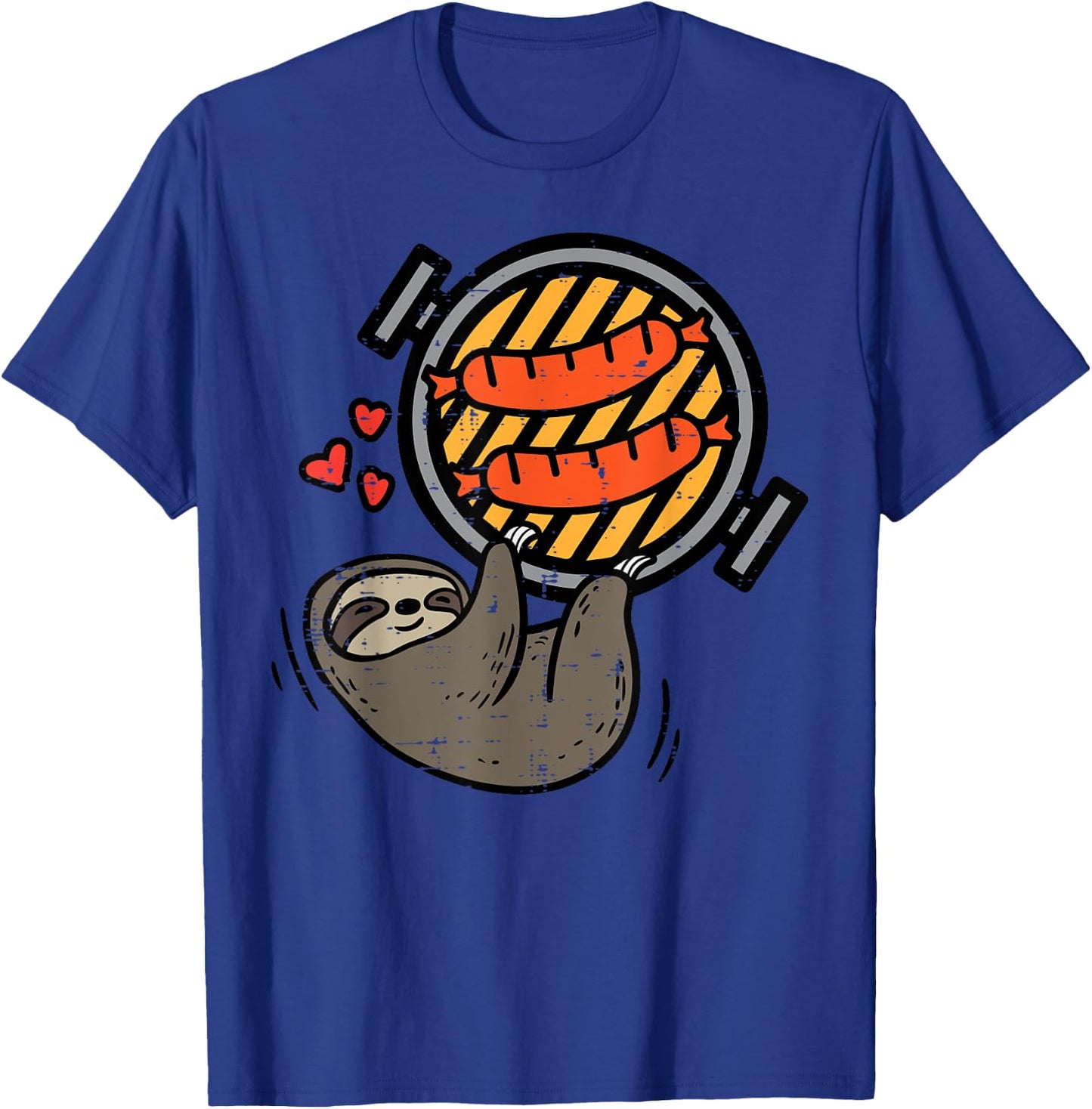 Sloth Bbq Grill Barbecue Meat Kids Toddler Women Men T-Shirt - T-Shirt | Royal