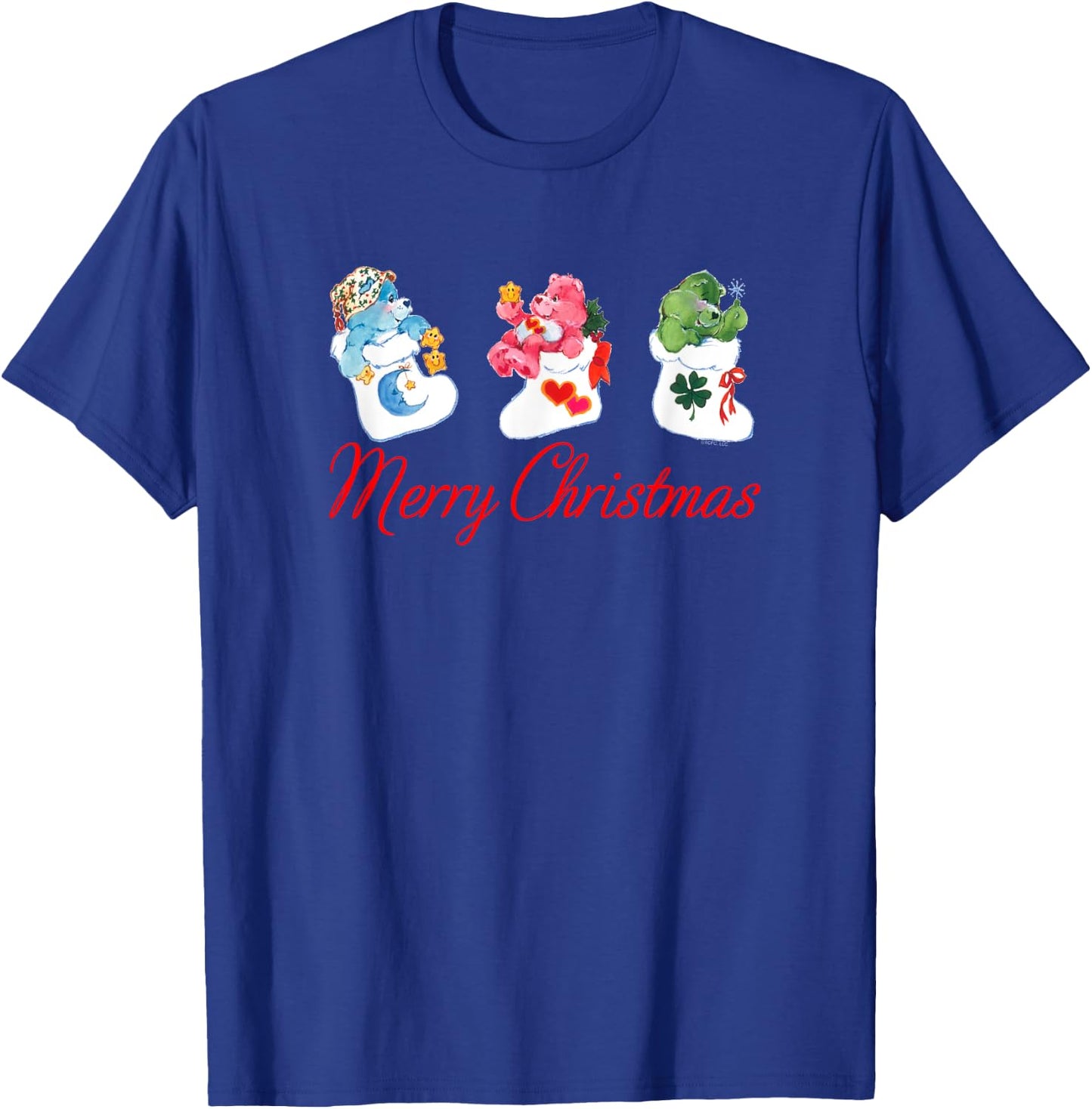 Care Bears Merry Christmas Stockings Retro Cartoon T-Shirt - T-Shirt | Royal
