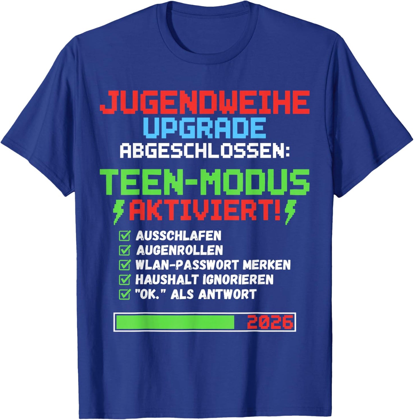 Jugendweihe 2026 Upgrade für Gamer T-Shirt - T-Shirt | Royal