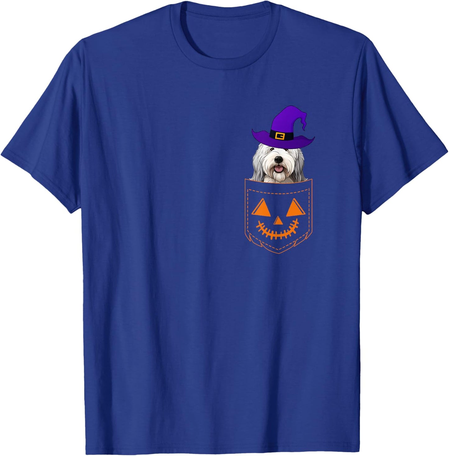Old English Sheepdog In A Pocket English Sheepdog Halloween T-Shirt - T-Shirt | Royal