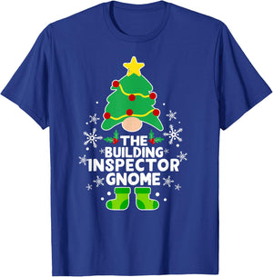 Building Inspector Gnome Xmas Family Holiday Christmas T-Shirt - T-Shirt | Royal