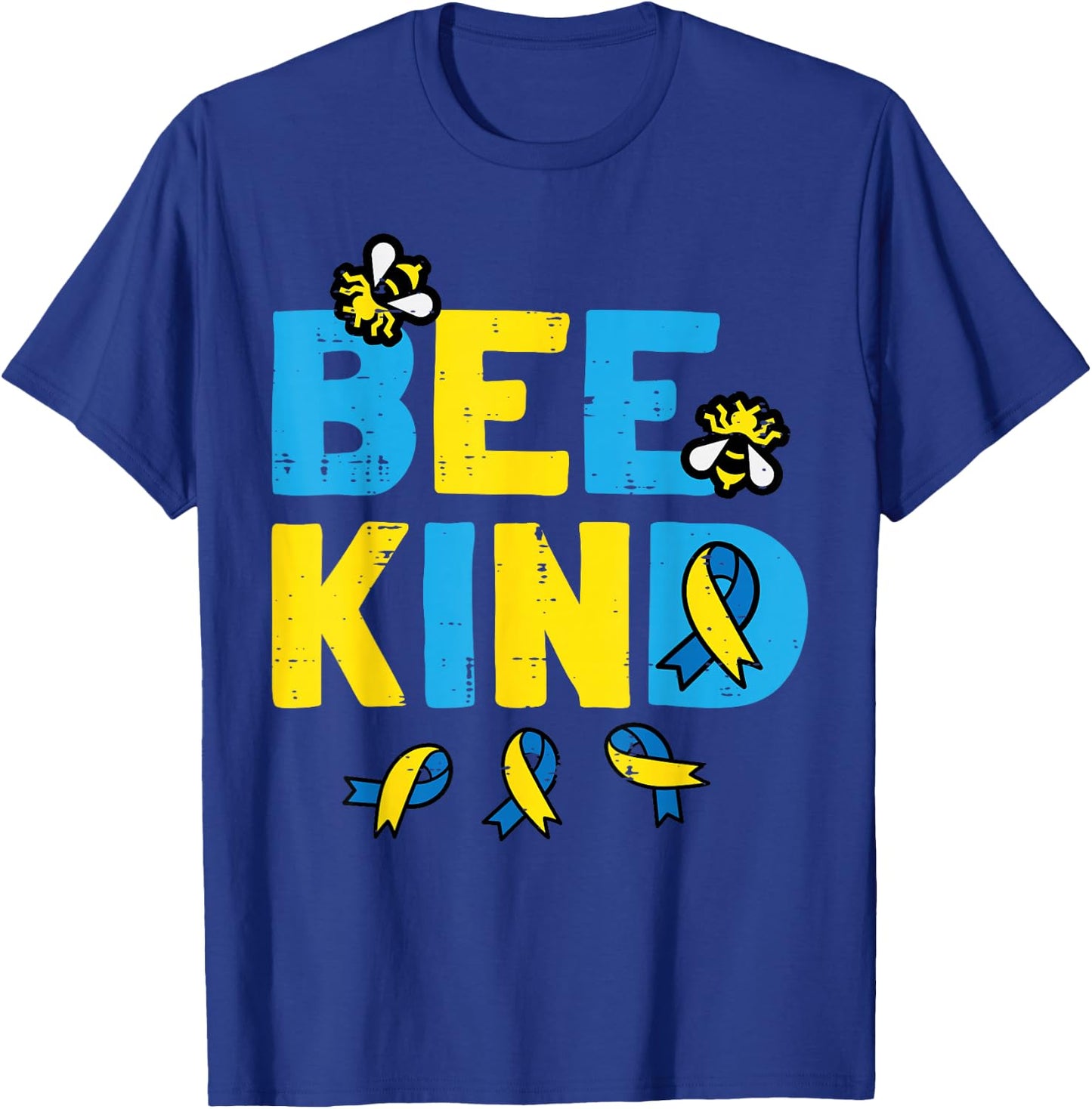 Down Syndrome Awareness Bee Kind Trisomy 21 Men Women Kids T-Shirt - T-Shirt | Royal