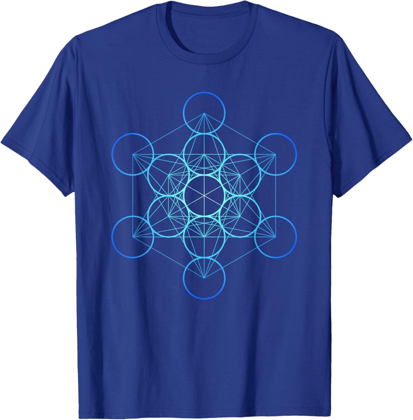 Indigo Metatron's Cube, Sacred Geometry T-Shirt - T-Shirt | Royal