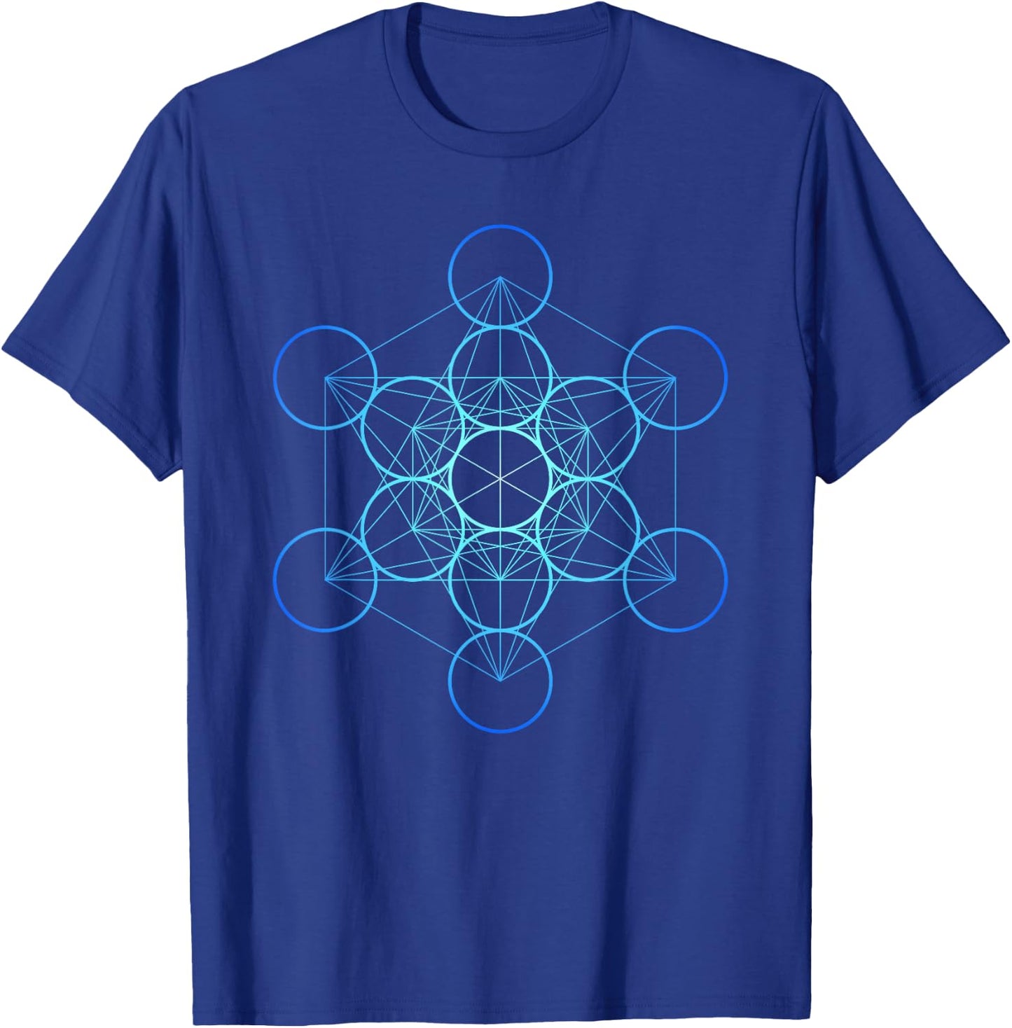 Indigo Metatron's Cube Sacred Geometrie T-Shirt - T-Shirt | Royal