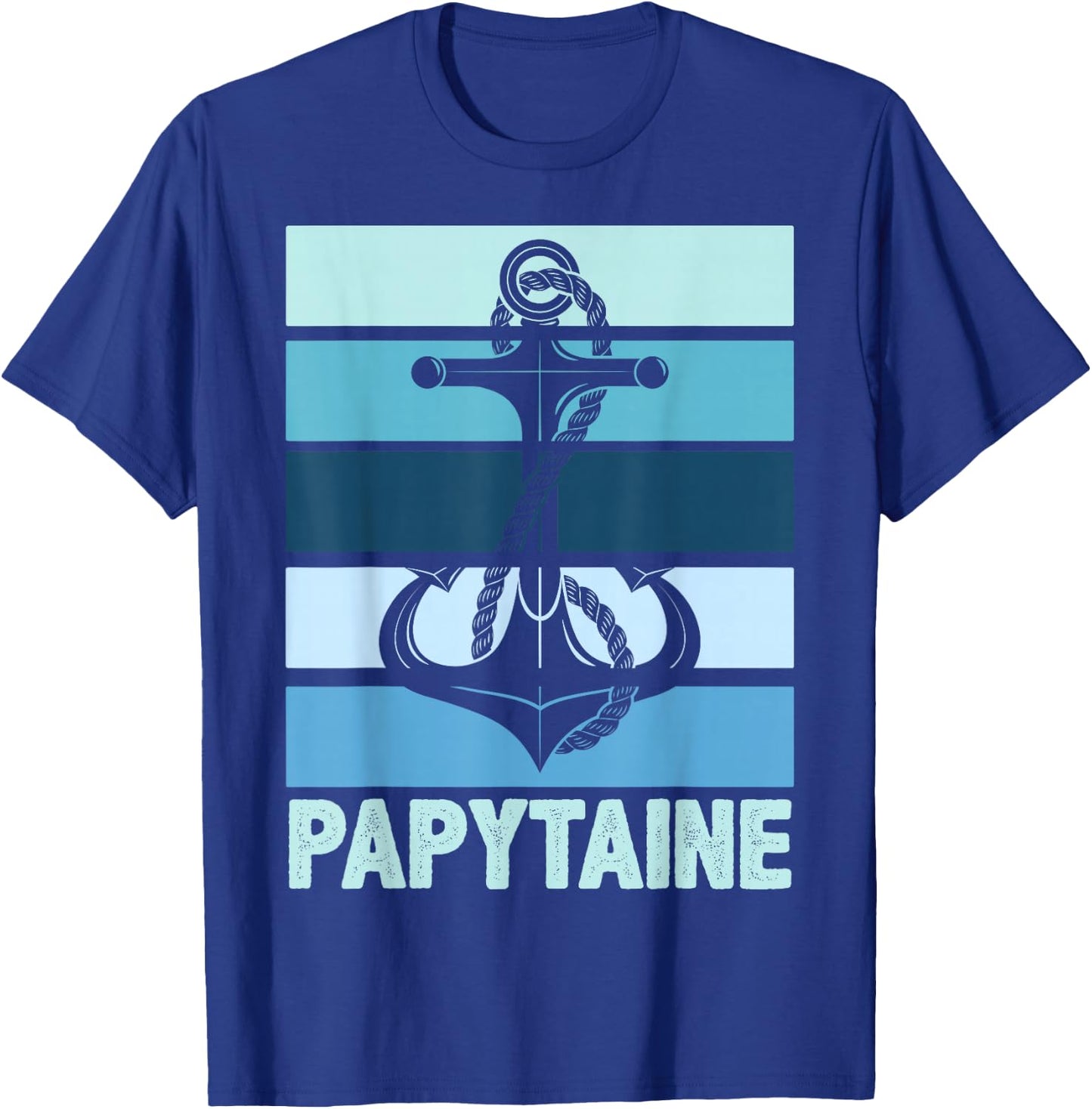 Papytaine Du Vire Grandpa Captain Boat Humour Sailor , Black T-Shirt - T-Shirt | Royal