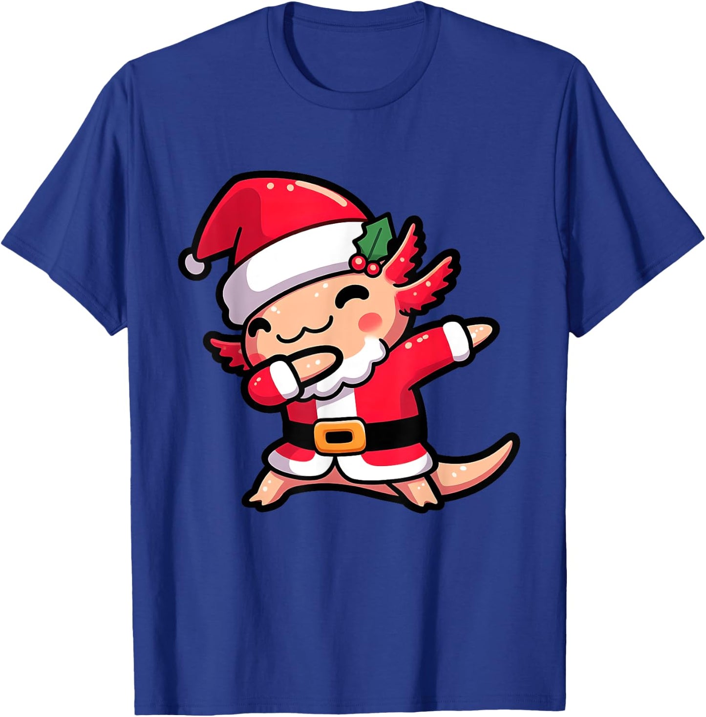 Axolotl Dabbing Santa Claus Christmas Family Matching Pajama T-Shirt - T-Shirt | Royal