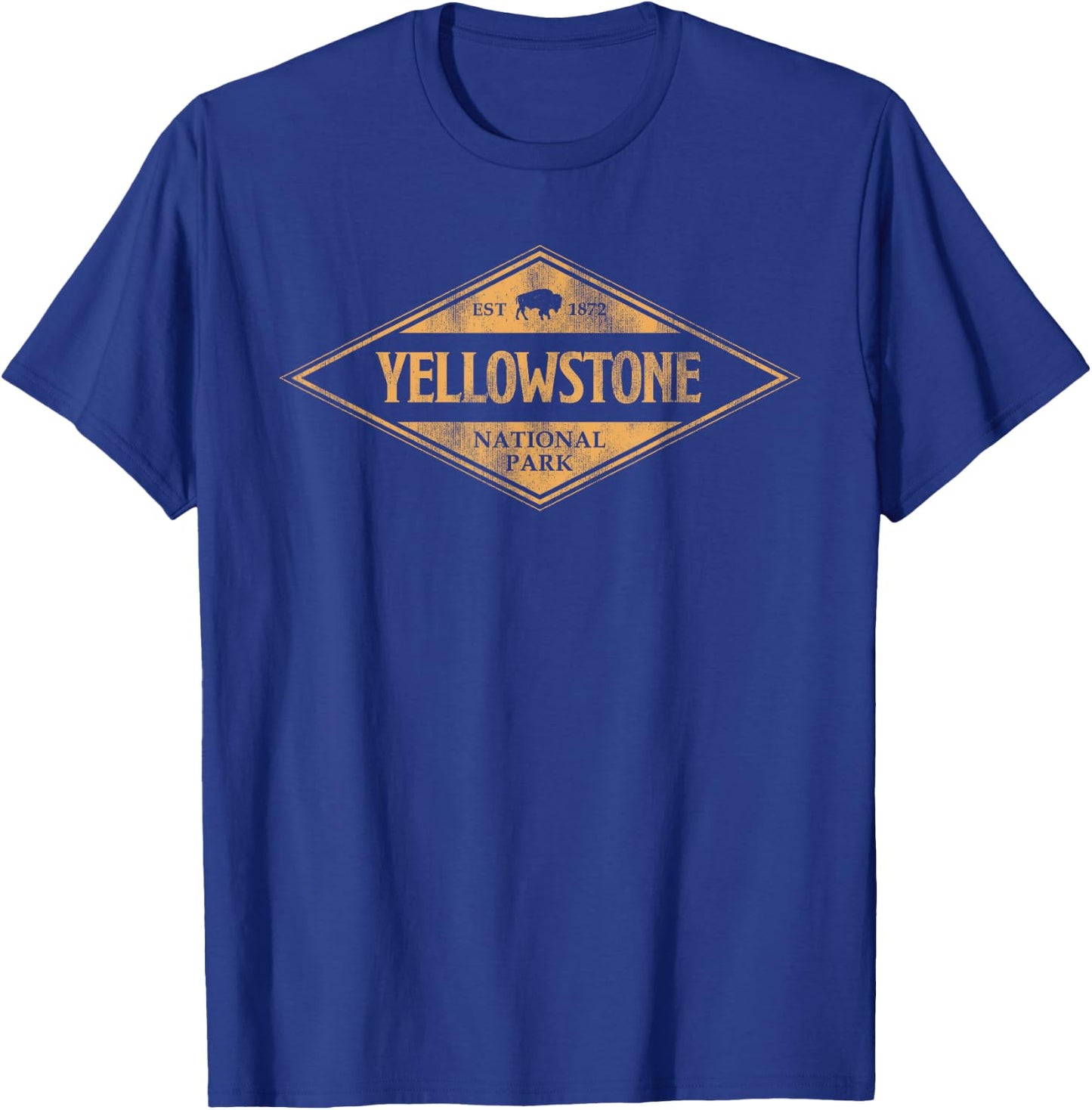 Retro Bison Yellowstone National Park 1872 Hiking Souvenir T-Shirt - T-Shirt | Royal