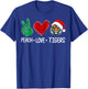 Tigers Wearing Santa Hat Christmas Party Peace Love Tigers T-Shirt - T-Shirt | Royal