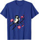 Bird on Branch with Flowers Nature Art for Bird Lovers , Blue, S T-Shirt - T-Shirt | Royal