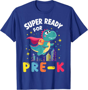 First Day Pre-K Back To School Dinosaur T-Shirt - T-Shirt | Royal