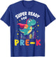 First Day Pre-K Back To School Dinosaur T-Shirt - T-Shirt | Royal