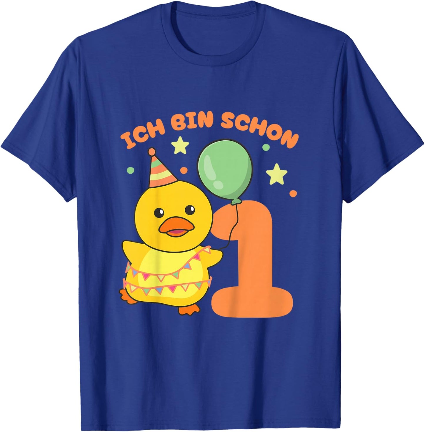 Children's with German Text "Ente Ich bin schon 1 Enten" [German Langu, black T-Shirt - T-Shirt | Royal