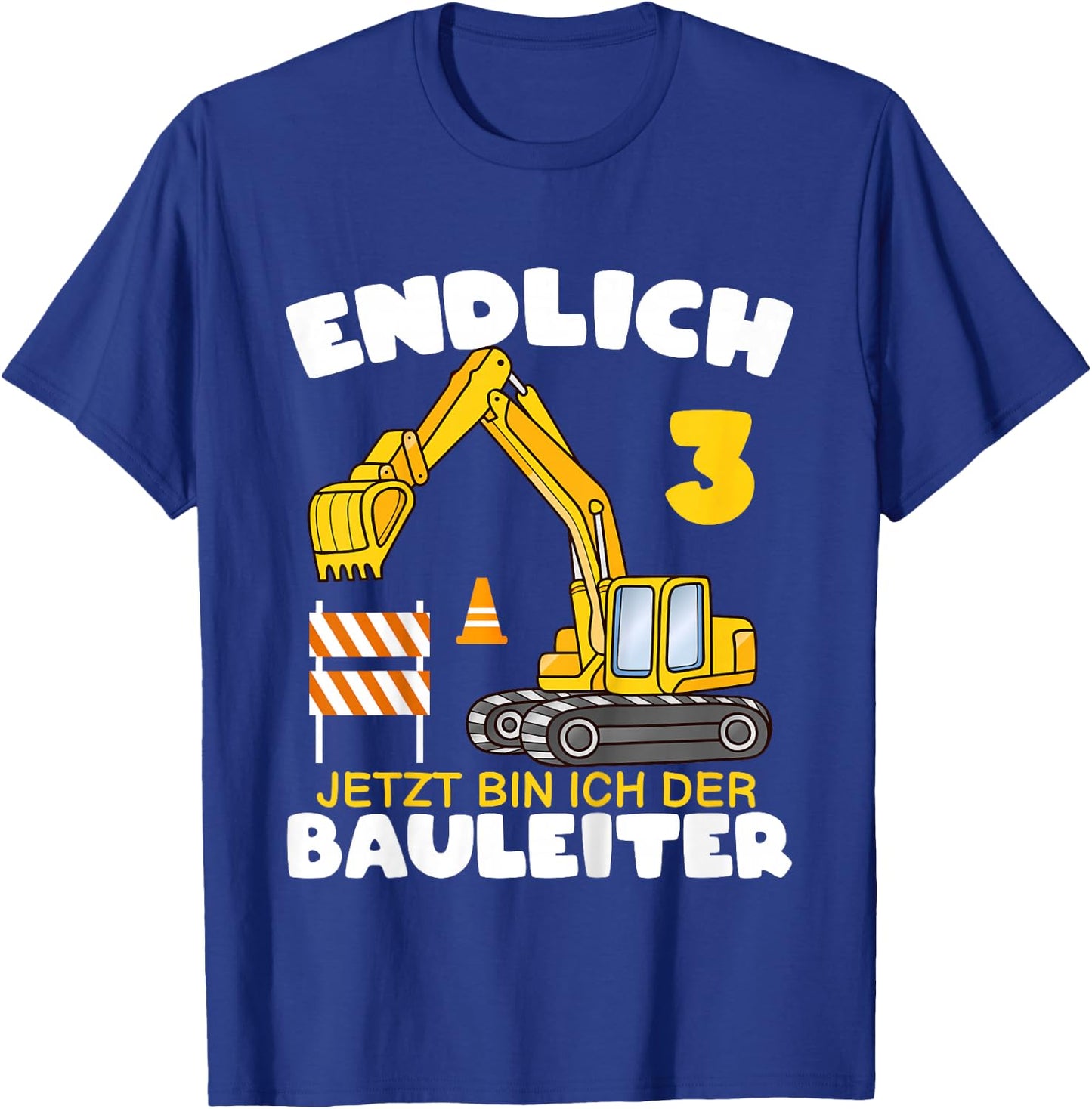 Children's Endlich 3rd Birthday Digger 3 Birthday Building Director, black, 80 T-Shirt - T-Shirt | Royal